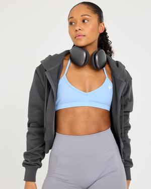 Core Classic Cropped Hoodie med dragkedja
