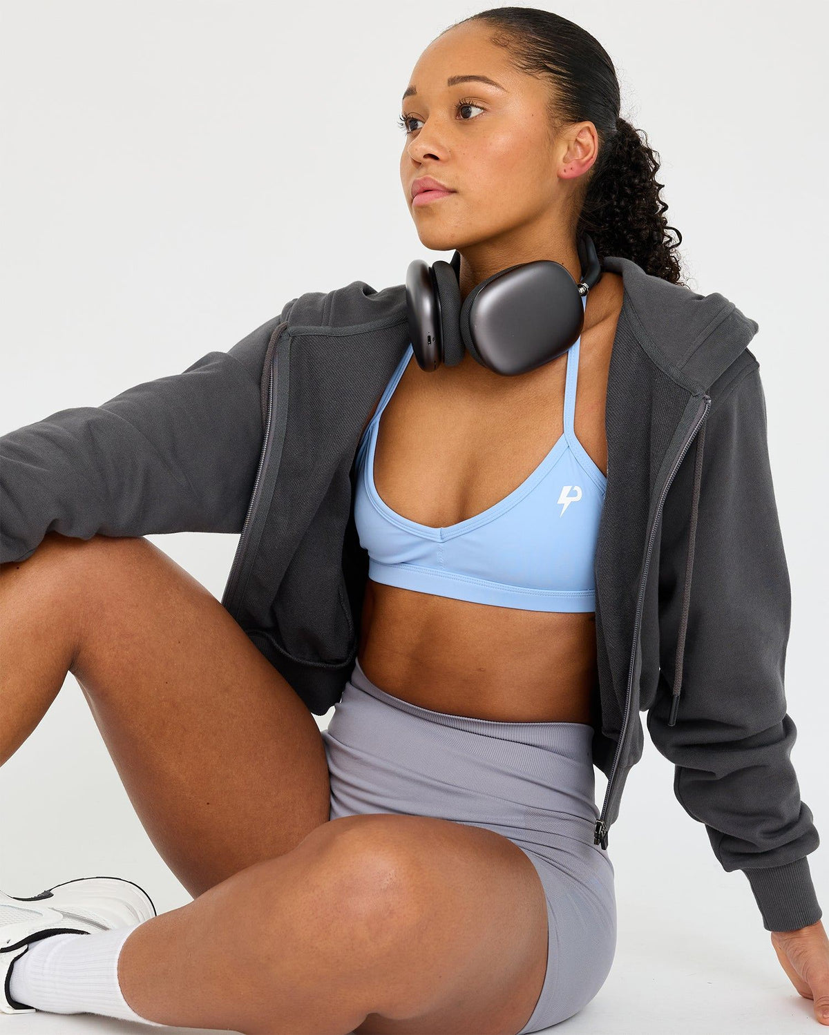 Core Classic Cropped Hoodie med dragkedja
