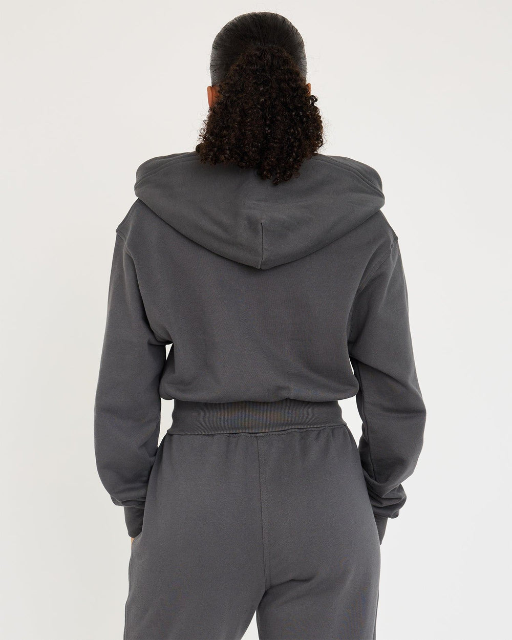 Core Classic Cropped Hoodie med dragkedja