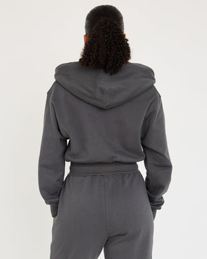 Core Classic Cropped Hoodie med dragkedja