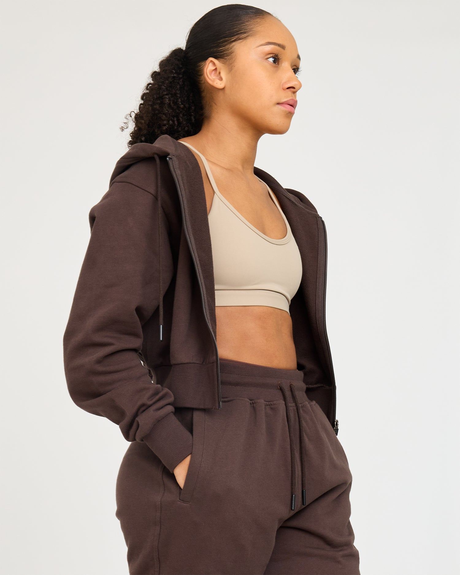 Sudadera con cremallera Core Classic Cropped